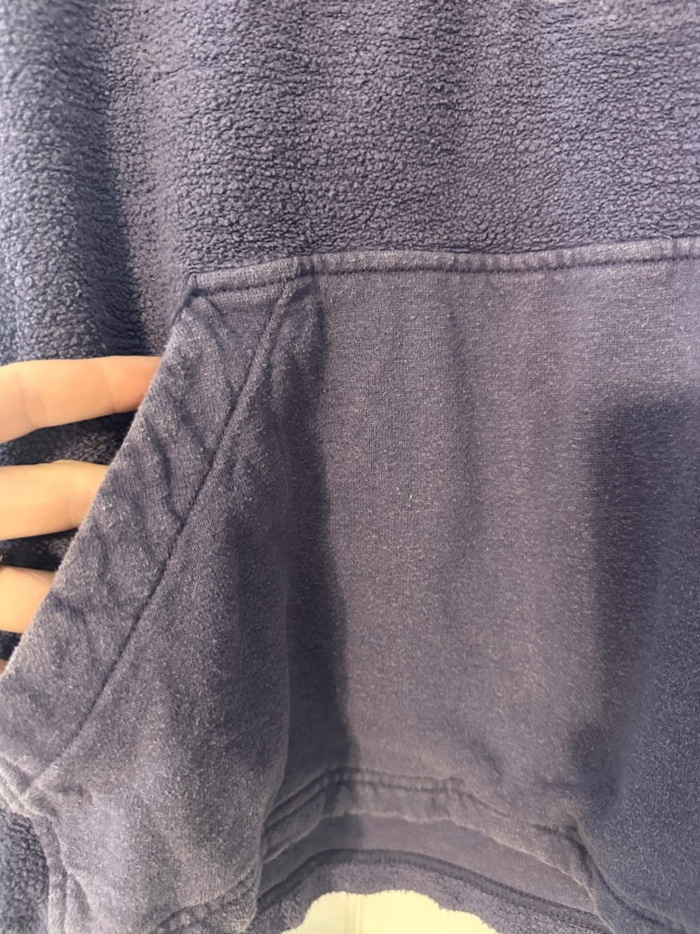 REI Cooperative Lavender/blue Button-Neck Turtleneck Pullover - Picture 3 of 9